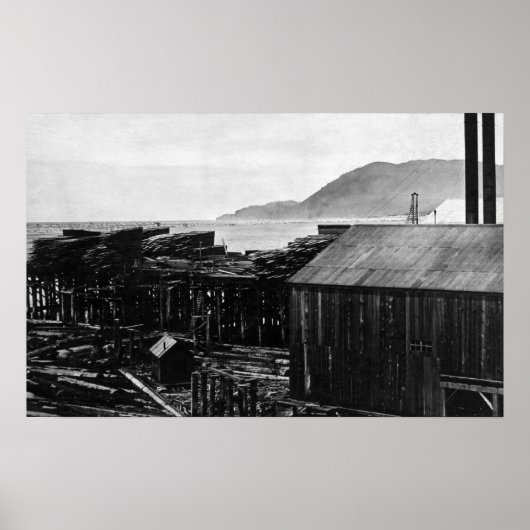 Poster Brighton, Oregon Lumber Mills on Coast Photograph (Devant)