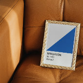 Poster Brighton Seagull bleu et blanc - Bordure blanche