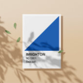 Poster Brighton Seagull bleu et blanc - Bordure blanche
