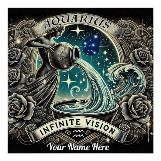 Poster brillant Aquarius "Infinite Vision" (Devant)