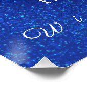 Poster brillant blanc bleu des lacs de neige (Coin)