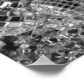 Poster Brillant Boule Disco Ornements noir et blanc Photo (Coin)