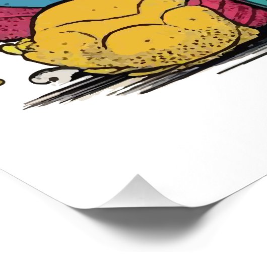 Poster brillant de lapin arc-en-ciel (Coin)