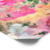 Poster brillant des fleurs d'aquarelle (Coin)