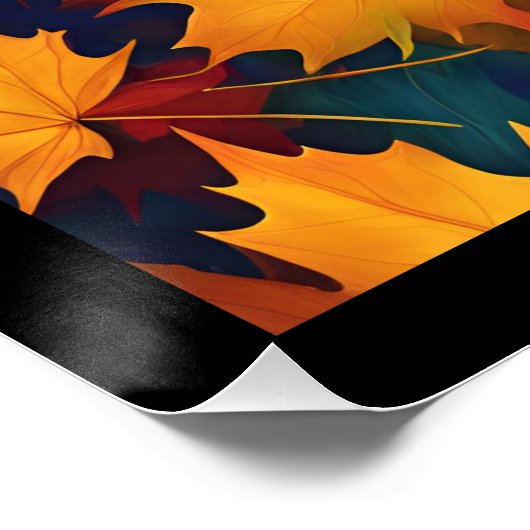 Poster brillant du feuillage de automne rustique (Coin)