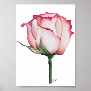 Poster brillant en toile Rose Premium 5x7