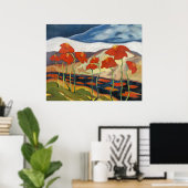 Poster Brillant et Joyeux, Paysage avec Fleurs, (Bureau à domicile)
