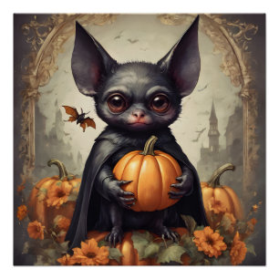 Poster brillant Halloween Bat hb8