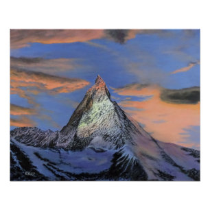 Poster brillant - "Le Cervin au coucher du soleil"