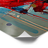 Poster brillant - L'oeuvre des Roses Rouges (Coin)