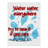 Poster brillant pour la conservation de l'eau (Devant)