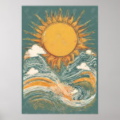 Poster Brillant Soleil au-dessus du soleil Illustration M (Devant)