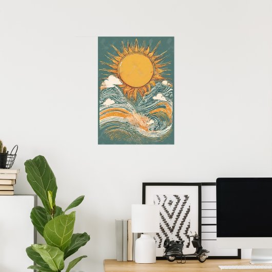 Poster Brillant Soleil au-dessus du soleil Illustration M (Bureau à domicile)
