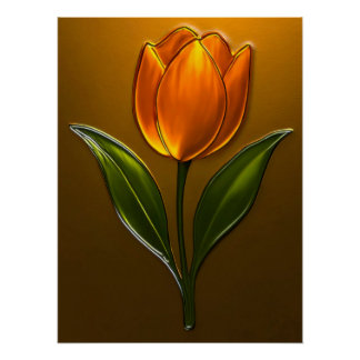 Poster Brillante élégance de la tulipe orange