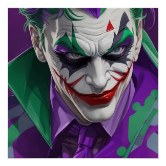 Póster brillante Joker art deco Perfect Poster