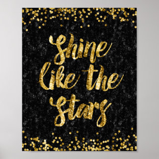 Poster Brille comme les étoiles Black et Gold Parties sci