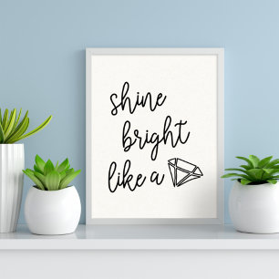 Poster Briller comme une citation de typographie de diama
