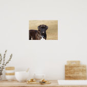 Poster Brindle Boxer Chien debout (Cuisine)
