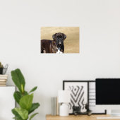 Poster Brindle Boxer Chien debout (Bureau à domicile)