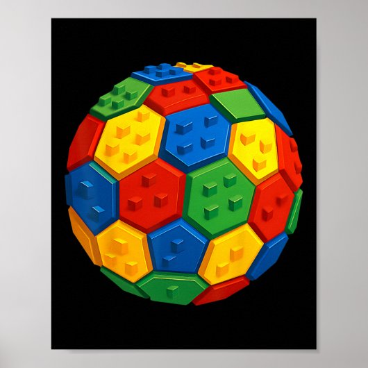 Poster Briques de construction de blocs de foot Fan Build (Devant)