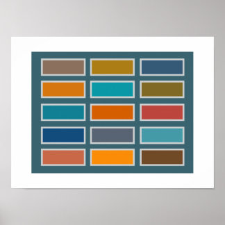 Poster Briques de couleur (rétro)