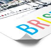 Poster Brisbane Australie ville skyline imprimer voyage (Coin)