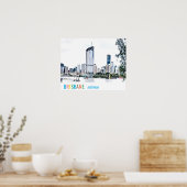 Poster Brisbane Australie ville skyline imprimer voyage (Cuisine)