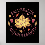 Poster Brise automnale Feuilles d'automne Feuille d'érabl (Devant)