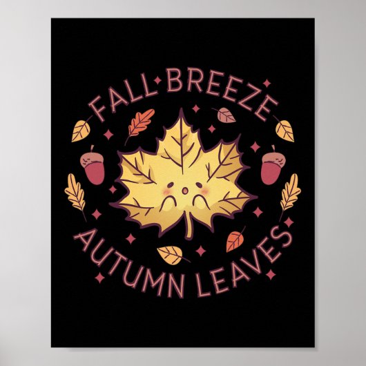 Poster Brise automnale Feuilles d'automne Feuille d'érabl (Devant)