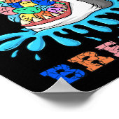 Poster Brise d'oeuf Requin Pâques Fun Boys Girls Kids (Coin)