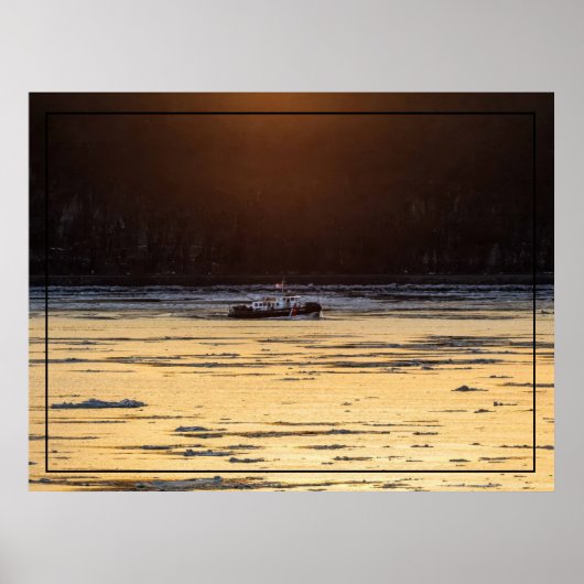 Poster Brise-glace au coucher du soleil (Devant)