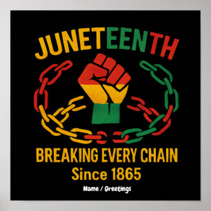 Poster Briser chaque chaîne depuis 1865 – Juneteenth libé