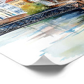 Poster Bristol Angleterre Aquarelle Peinture Voyage (Coin)