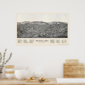 Poster Bristol, CT Carte panoramique - 1889 (Cuisine)