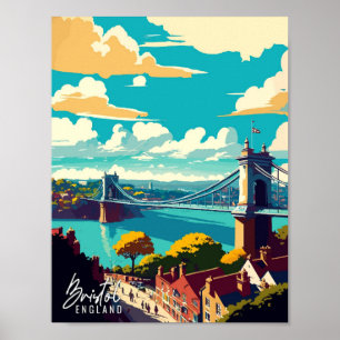 Poster Bristol England Art illustration de voyage vintage