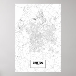 Poster Bristol, England (black on white)
