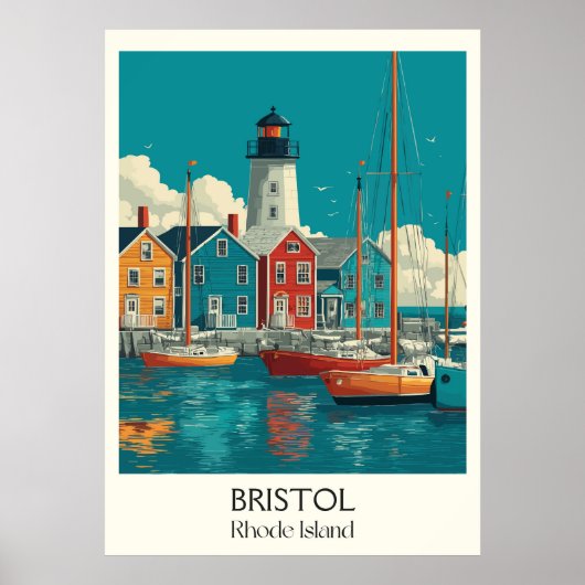 Poster Bristol Rhode Island Harbour Town (Devant)
