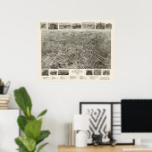 Poster Bristol, TN Carte panoramique - 1912 (Bureau à domicile)