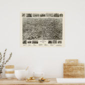 Poster Bristol, TN Carte panoramique - 1912 (Cuisine)