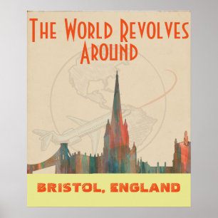 POSTER BRISTOL, UK SKYLINE