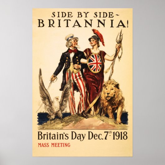 Poster BRITANNIE ! Side by Side 1918 Les Alliés de la Pre (Devant)