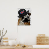 Poster British Bulldog et Bowler Casquette (Cuisine)