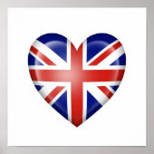 Poster British Heart Flag on White (Devant)