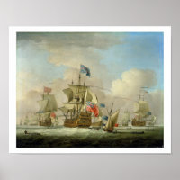 British Men-of-War and a Sloop, c.1720-30 (pétrole