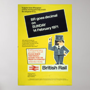 Poster British Rail goes decimal