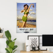 Poster British Railways Whitley Bay 1949 (Bureau à domicile)