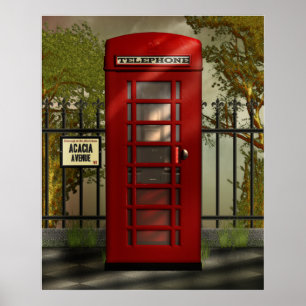 Poster British Red Telephone Box Print