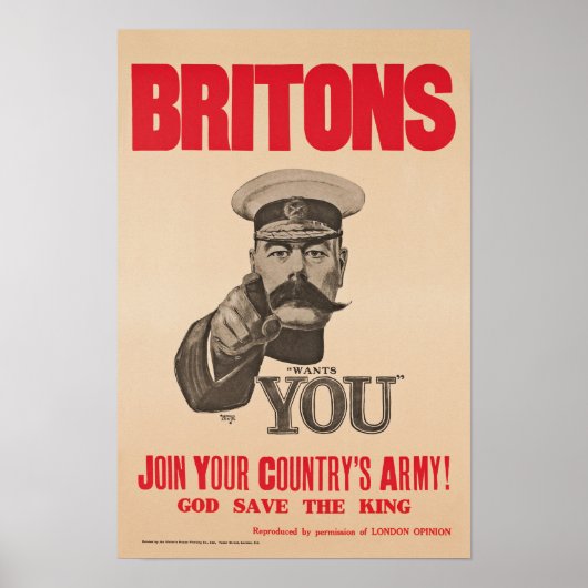 Poster Britons Lord Kitchener veut vous propagande de la (Devant)