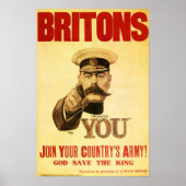 Poster Britons vous veut, Lord kitchener (Devant)