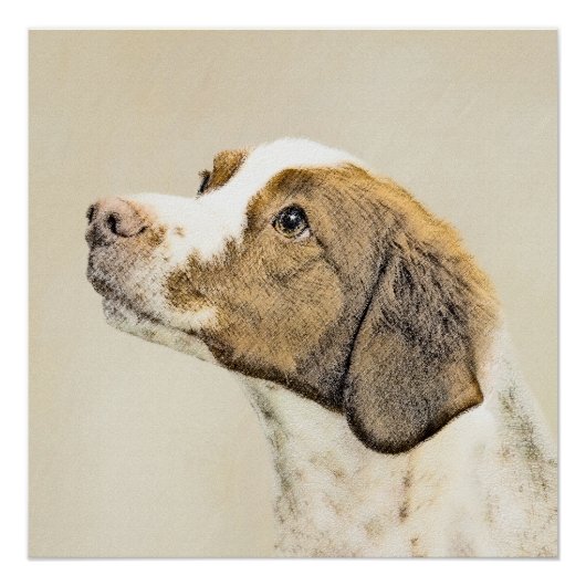 Poster Brittany Peinture - Cute Original Chien Art (Devant)